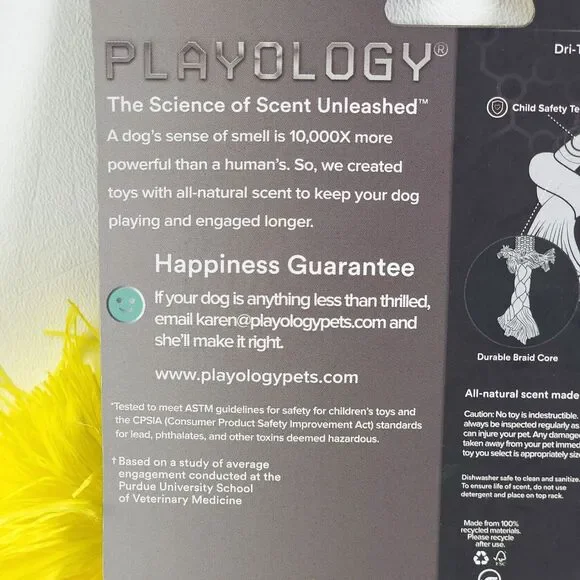 Playology Dog Toy All Natural Dri-Tech Rope Chicken Scent SMALL Up To 15 lbs NEW - Picture 6 of 7